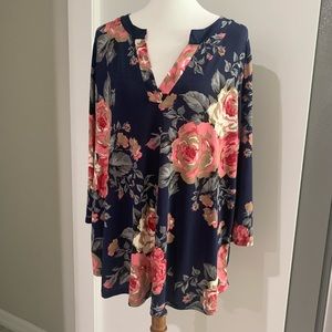 Sew in Love blue floral blouse